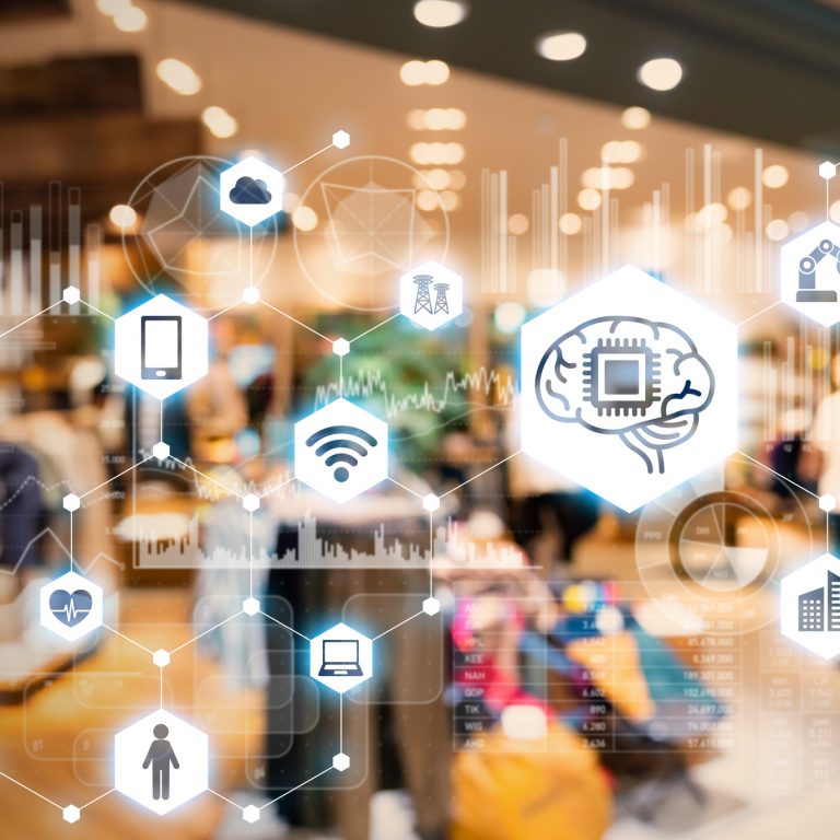 Shop and AI. e-commerce concept.